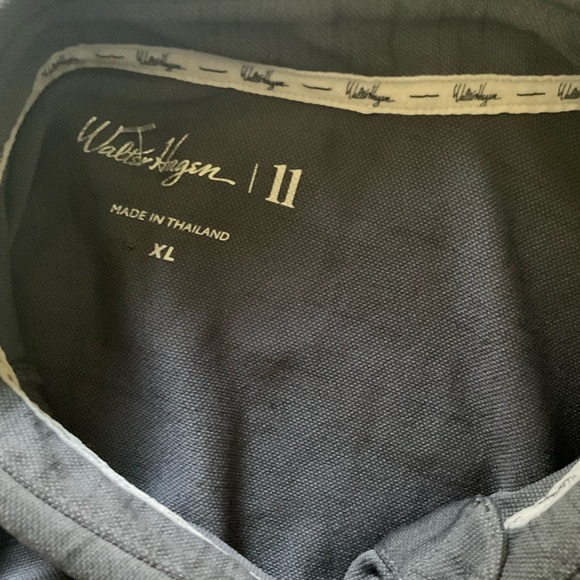 Men’s used Walter Hagen size XL golf polo shirt black grey logo - Picture 2 of 4